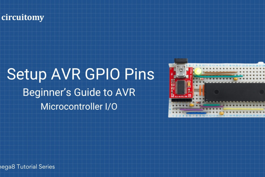AVR ATmega8 GPIO Pin Setup on Breadboard – Beginner's Microcontroller I/O Guide